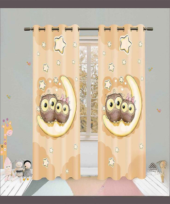 پرده نوپه هوم Nope Home مدل مخمل پانچی طرح جغد سایز 140x280