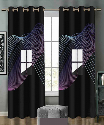 پرده نوپه هوم Nope Home مدل مخمل پانچی طرح ویندوز سایز 140x280