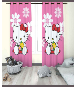 پرده نوپه هوم Nope Home مدل مخمل پانچی طرح کیتی سایز 140x280