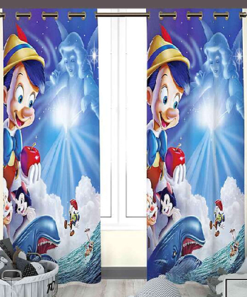 پرده نوپه هوم Nope Home مدل مخمل پانچی طرح پینوکیو سایز 140x280