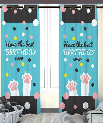 پرده نوپه هوم Nope Home مدل مخمل پانچی طرح پنجه گربه سایز 140x280