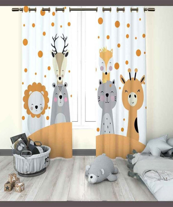 پرده نوپه هوم Nope Home مدل مخمل پانچی طرح حیوانات سایز 140x280