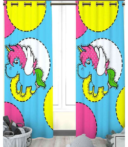 پرده نوپه هوم Nope Home مدل مخمل پانچی طرح اسب تک شاخ سایز 140x280