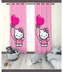 پرده نوپه هوم Nope Home مدل مخمل پانچی طرح کیتی سایز 140x280