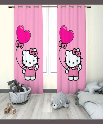 پرده نوپه هوم Nope Home مدل مخمل پانچی طرح کیتی سایز 140x280