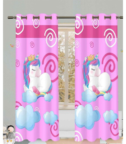 پرده نوپه هوم Nope Home مدل مخمل پانچی طرح اسب تک شاخ سایز 140x280