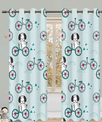 پرده نوپه هوم Nope Home مدل مخمل پانچی طرح سگ سایز 140x280