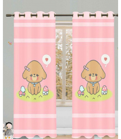 پرده نوپه هوم Nope Home مدل مخمل پانچی طرح سگ قهو ه ای سایز 140x280