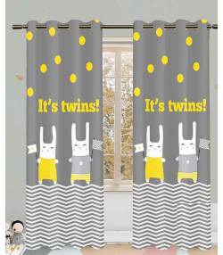 پرده نوپه هوم Nope Home مدل مخمل پانچی طرح خرگوش سایز 140x280
