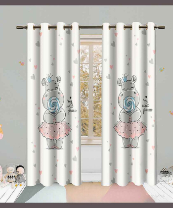 پرده نوپه هوم Nope Home مدل مخمل پانچی طرح خوک سایز 140x280