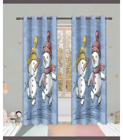 پرده نوپه هوم Nope Home مدل مخمل پانچی طرح آدم برفی سایز 140x280