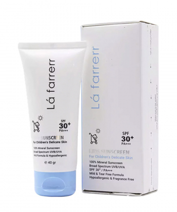 کرم ضد آفتاب کودکان Spf30 لافارر Lafarrerr بی رنگ وزن 40 گرم