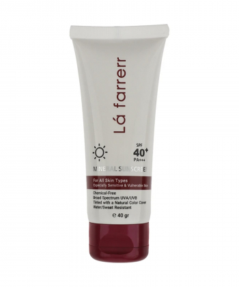 کرم ضد آفتاب مینرال لافارر Lafarrerr مناسب انواع پوست spf40 رنگی حجم 40 میلی لیتر