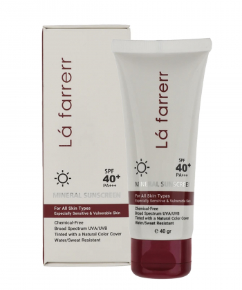 کرم ضد آفتاب مینرال لافارر Lafarrerr مناسب انواع پوست spf40 رنگی حجم 40 میلی لیتر