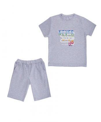 ست تیشرت و شلوارک نخی دخترانه نیل کوک مدل BM-SK1