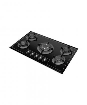 اجاق گاز 5 شعله شیشه ای چاپدار، پلوپز وسط، پلیت جدید تاکنو Tacno مدل G-111