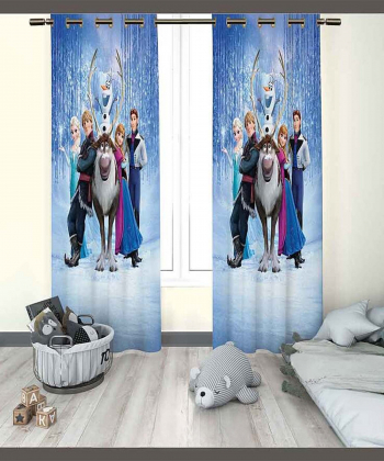 پرده نوپه هوم Nope Home مدل مخمل پانچی طرح فروزن سایز 140x280