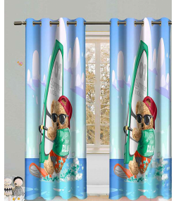 پرده نوپه هوم Nope Home مدل مخمل پانچی طرح خرسی سایز 140x280