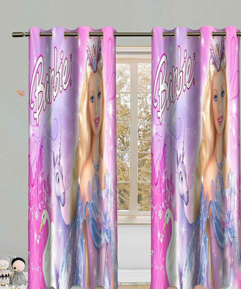 پرده نوپه هوم Nope Home مدل مخمل پانچی طرح باربی سایز 140x280