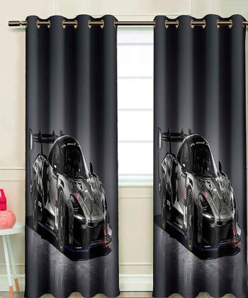 پرده نوپه هوم Nope Home مدل مخمل پانچی طرح ماشین سایز 140x280