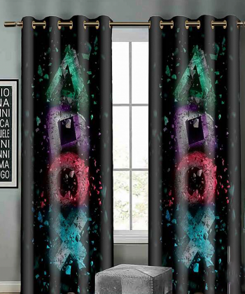 پرده نوپه هوم Nope Home مدل مخمل پانچی طرح گیم سایز 140x280
