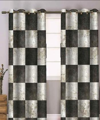 پرده نوپه هوم Nope Home مدل مخمل پانچی طرح شطرنجی سایز 140x280