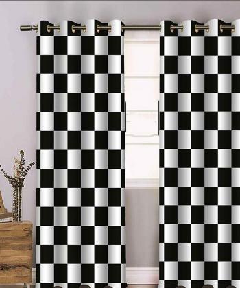 پرده نوپه هوم Nope Home مدل مخمل پانچی طرح شطرنجی ریز سایز 140x280