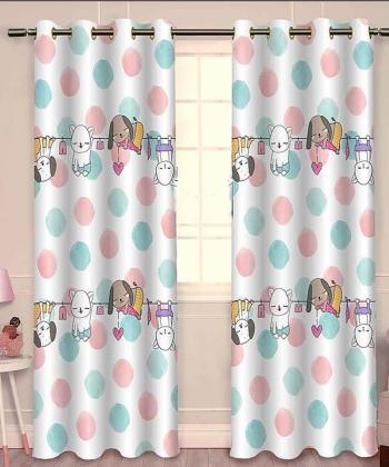 پرده نوپه هوم Nope Home مدل مخمل پانچی طرح حیوانات سایز 140x280