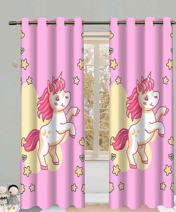 پرده نوپه هوم Nope Home مدل مخمل پانچی طرح اسب تک شاخ سایز 140x280