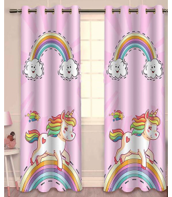 پرده نوپه هوم Nope Home مدل مخمل پانچی طرح اسب تک شاخ سایز 140x280
