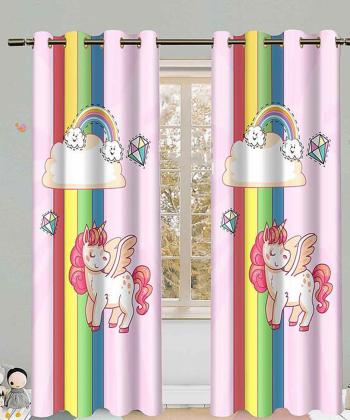 پرده نوپه هوم Nope Home مدل مخمل پانچی طرح اسب تک شاخ سایز 140x280