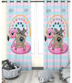 پرده نوپه هوم Nope Home مدل مخمل پانچی طرح اسب تک شاخ سایز 140x280