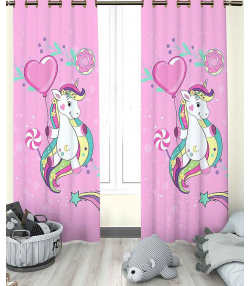 پرده نوپه هوم Nope Home مدل مخمل پانچی طرح تک شاخ سایز 140x280