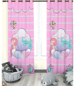پرده نوپه هوم Nope Home مدل مخمل پانچی طرح پری دریایی سایز 140x280