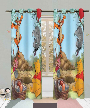 پرده نوپه هوم Nope Home مدل مخمل پانچی طرح پونی سایز 140x280