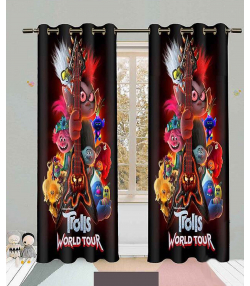 پرده نوپه هوم Nope Home مدل مخمل پانچی طرح انیمیشن ترول ها سایز 140x280