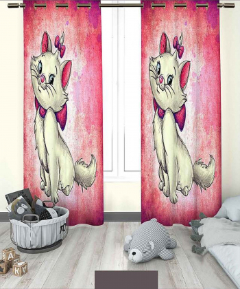 پرده نوپه هوم Nope Home مدل مخمل پانچی طرح گربه ی فانتزی سایز 140x280