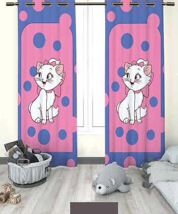 پرده نوپه هوم Nope Home مدل مخمل پانچی طرح گربه ی نشسته سایز 140x280