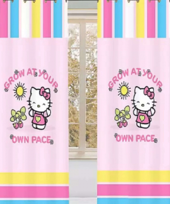 پرده نوپه هوم Nope Home مدل مخمل پانچی طرح گربه سایز 140x280