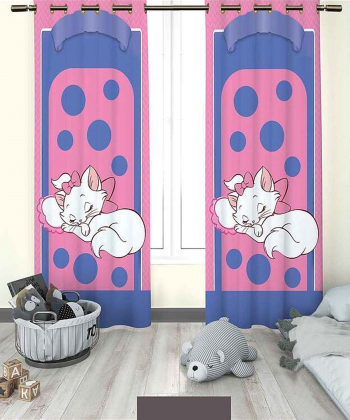 پرده نوپه هوم Nope Home مدل مخمل پانچی طرح گربه ی خوابیده سایز 140x280