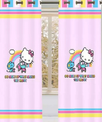 پرده نوپه هوم Nope Home مدل مخمل پانچی طرح گربه سایز 140x280