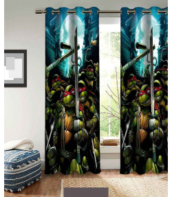 پرده نوپه هوم Nope Home مدل مخمل پانچی طرح لاک پشت نینجا سایز 140x280