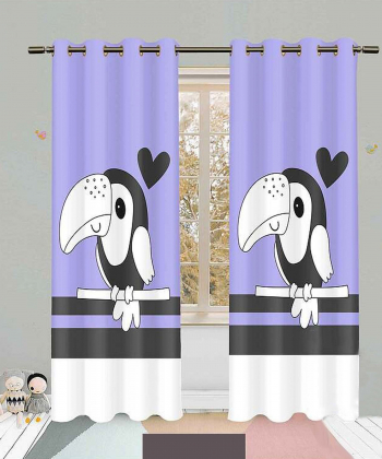 پرده نوپه هوم Nope Home مدل مخمل پانچی طرح کلاغ سایز 140x280