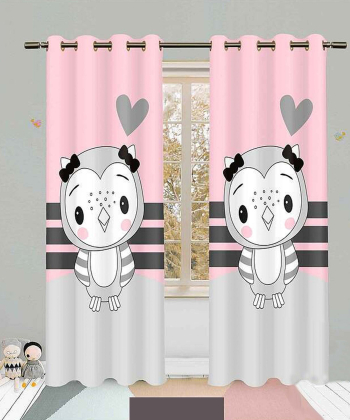 پرده نوپه هوم Nope Home مدل مخمل پانچی طرح جغد سایز 140x280