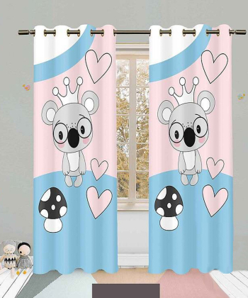 پرده نوپه هوم Nope Home مدل مخمل پانچی طرح موش سایز 140x280