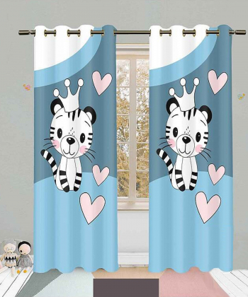پرده نوپه هوم Nope Home مدل مخمل پانچی طرح ببر سایز 140x280