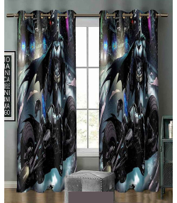 پرده نوپه هوم Nope Home مدل مخمل پانچی طرح بتمن و موتور سایز 140x280