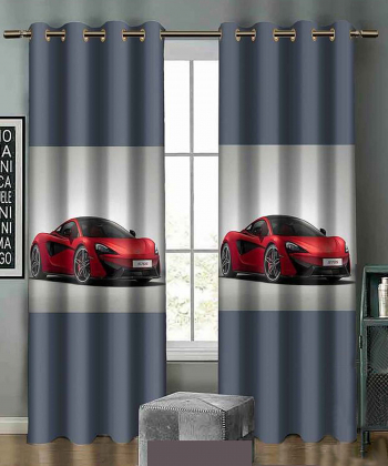 پرده نوپه هوم Nope Home مدل مخمل پانچی طرح ماشین سایز 140x280