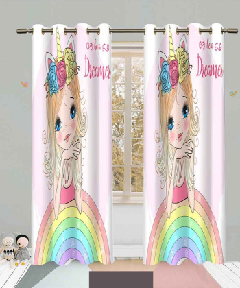 پرده نوپه هوم Nope Home مدل مخمل پانچی طرح اسب دختر سایز 140x280