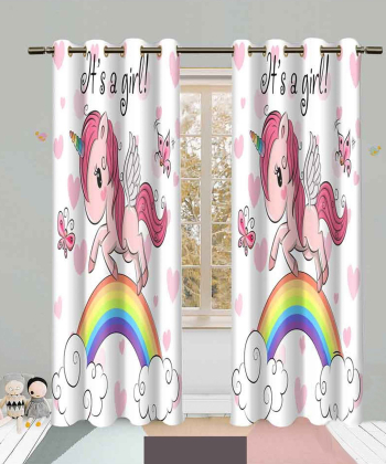 پرده نوپه هوم Nope Home مدل مخمل پانچی طرح ااسب تک شاخ سایز 140x280
